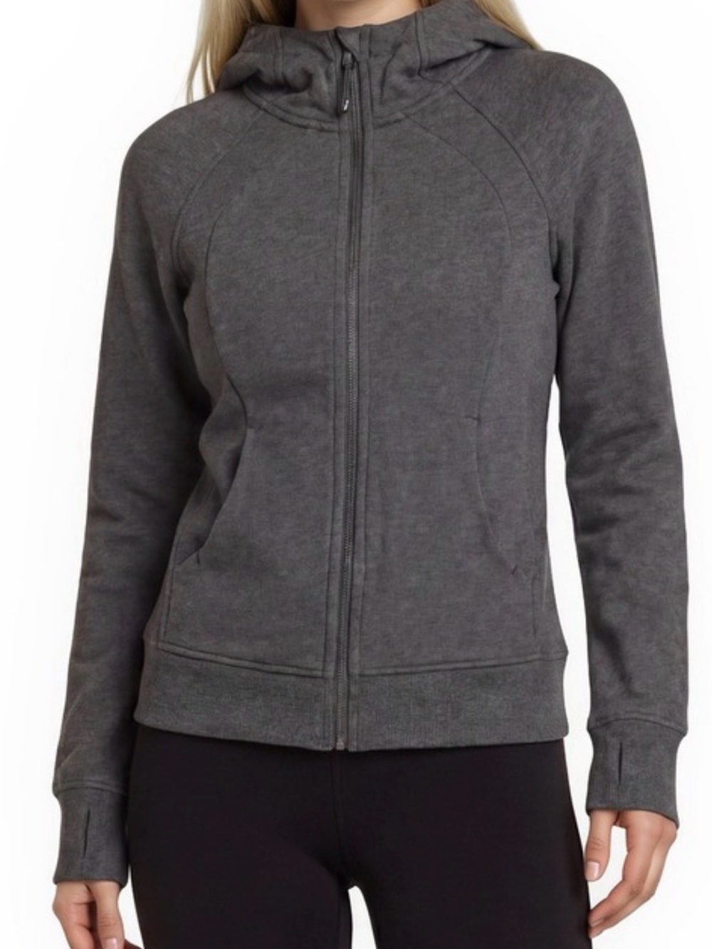 Lululemon women’s Scuba Full-Zip Hoodie Jacket / sweatshirt grey. Size 8
